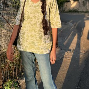 Green Floral Print Kurti for Women